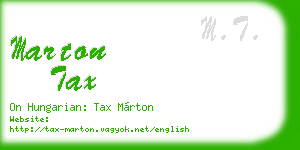 marton tax business card