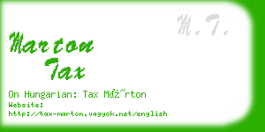 marton tax business card